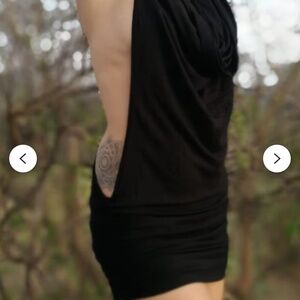 Black hooded festival dress